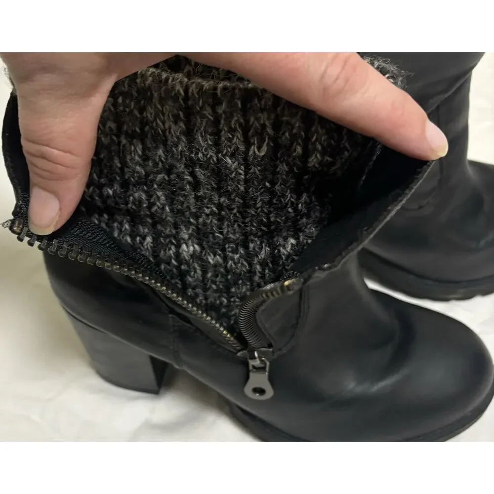 Charlotte Russe Women’s Size 8 Booties Black Ankle Block Heels Platform Chunky